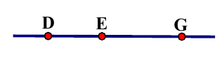 Ba điểm thẳng hàng D, E, G theo thứ tự
