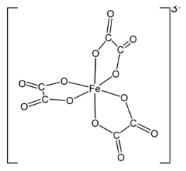 Cấu tạo phức chất tris(oxalato)ferrate