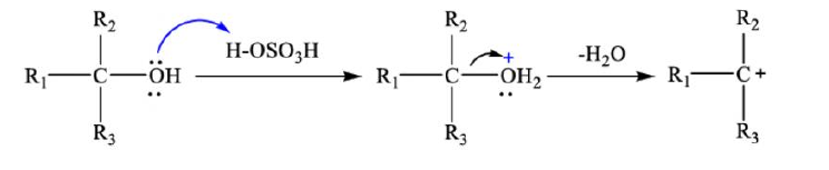 Cơ chế tạo carbocation từ alcohol bậc III