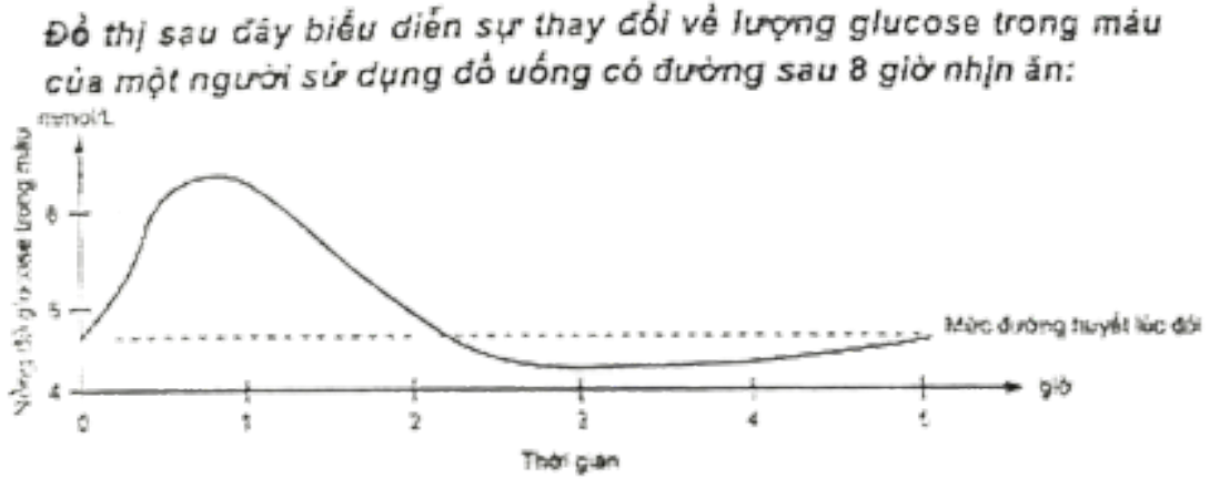 Đồ thị nồng độ glucose trong máu theo thời gian