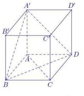 Hình lập phương ABCD.A phẩy B phẩy C phẩy D phẩy và mặt phẳng qua A phẩy, B, D