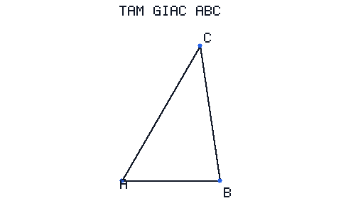 Tam giác ABC với AB = 5, AC = 8 và góc BAC = 60 độ tại đỉnh A.